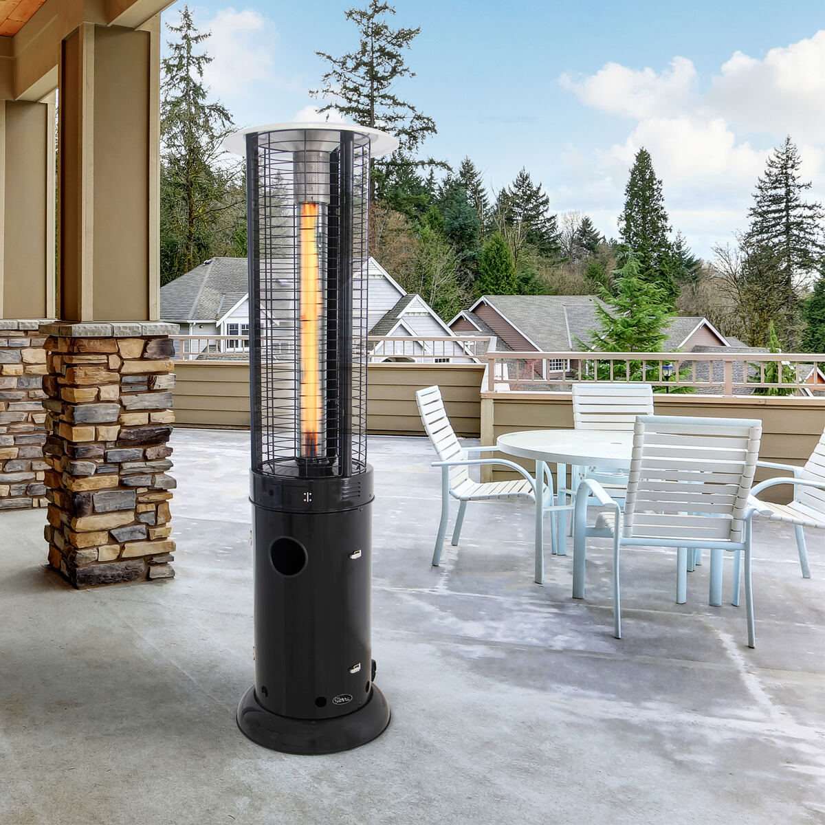 Sierra patio heater on a deck